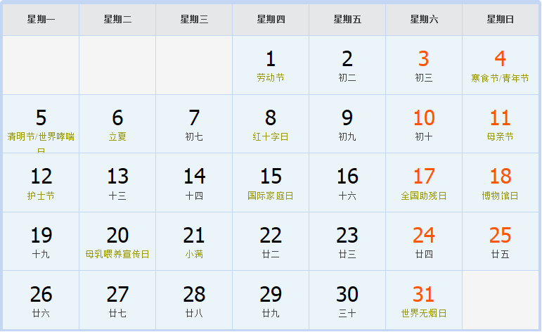 2003年日历表,2003年农历表(阴历阳历节日对照表)