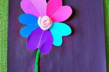 儿童节手工纸艺花贺卡制作教程