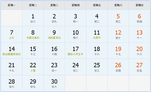 1994年日历表,1994年农历表(阴历阳历节日对照表)