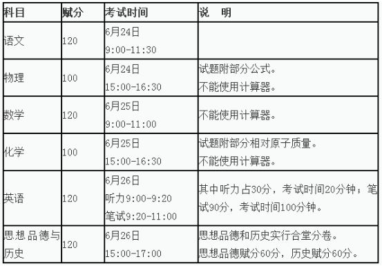 广西中考时间,2018年广西中考时间安排