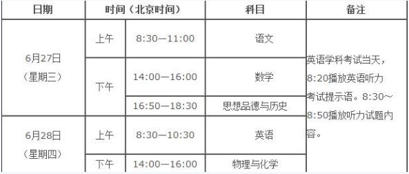 陕西中考时间,2018年陕西中考时间安排