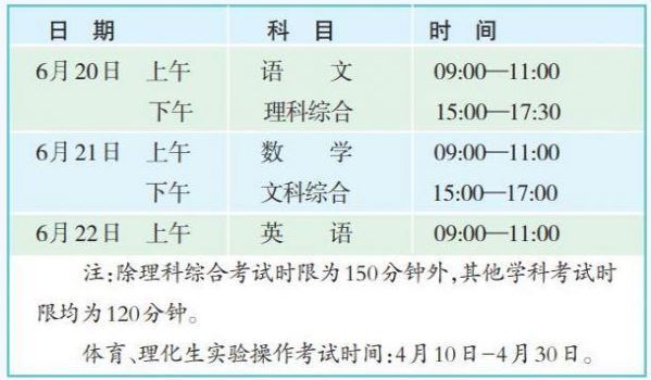 湖北中考时间,2018年湖北中考时间安排